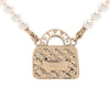 Chanel CC Gold Plated Faux Pearl and Rhinestones Bag Necklace Secondhand