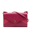 Prada Bicolor Saffiano Envelope Wallet On Strap Secondhand