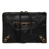 Balenciaga Medium Goatskin Motocross Classic Metallic Edge Clutch Secondhand