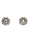 Chanel CC Resin and Brass Round Push Back Earrings Secondhand
