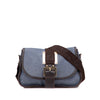 Fendi Zucca Trimmed Denim Buckle Flap Bag Secondhand