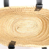 LOEWE Basket Medium Raffia x Leather Shoulder Bag in Beige x Black Secondhand