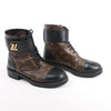 Louis Vuitton Monogram Wonderland Flat Ranger Ankle Boots in Black, Size 39 EU Secondhand