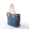 Secondhand Louis Vuitton Neverfull MM Monogram Denim Shoulder Bag in Blue M13192