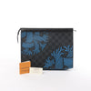 Louis Vuitton Pochette Voyage Damier Graphite Clutch in Black x Blue N62260 Secondhand
