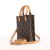 Secondhand Louis Vuitton Sac Plat Petit Monogram Canvas 2Way Handbag in Brown M69442