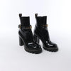 Secondhand Louis Vuitton Star Trail Line 21 years Monogram Patent Leather Ankle Boots in Black MA0231, Size 38 EU