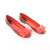 Secondhand Louis Vuitton x Yayoi Kusama Bow 12 years Leather Polka Dot Ballet Flats in Red x Black, Size 38.5 EU
