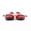 Secondhand Louis Vuitton x Yayoi Kusama Bow 12 years Leather Polka Dot Ballet Flats in Red x Black, Size 38.5 EU