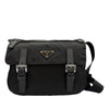 Prada Saffiano Trimmed Tessuto Zip Double Buckle Messenger Bag Secondhand