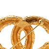 Chanel CC Gold Plated Baroque Embossed Brooch Secondhand