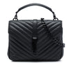 Saint Laurent Medium Chevron Sheepskin Monogram Monochrome College Bag Secondhand