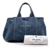 Secondhand Prada Large Denim Canapa Logo Tote