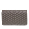 Saint Laurent Grain De Poudre Matelasse Chevron Classic Cassandre Chain Wallet Secondhand