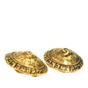 Chanel CC Gold Plated Logo Round Clip On Earrings Secondhand