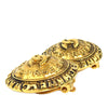 Chanel CC Gold Plated Logo Round Clip On Earrings Secondhand