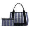 Balenciaga Canvas Striped Navy Cabas S Secondhand