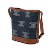Celine Small Denim Cuir Triomphe Bucket Bag Secondhand