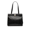 Ferragamo Croc Embossed Leather Vara Tote Secondhand