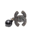 Chanel CC Brass Beaded Drop Push Back Earrings Secondhand
