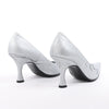 MAISON MARGIELA MM6 9 cm Laminated Leather Pumps in Silver, Size 37 EU Secondhand