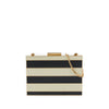 Valentino Striped Enamel and Gold Plated Box Minaudiere Clutch on Chain Secondhand