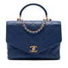 Chanel CC Quilted Calfskin Metal Top Handle Envelope Flap Secondhand