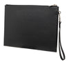 Saint Laurent Grained Calfskin Monogram Clutch Secondhand