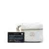 Chanel CC Quilted Lambskin Cube Zip Clutch with Chain Secondhand
