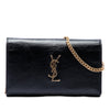 Saint Laurent Textured Patent Monogram Kate Wallet on Chain Secondhand