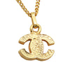 Chanel Gold Plated Crystal CC Pendant Necklace Secondhand