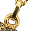 Chanel Gold Plated Crystal CC Pendant Necklace Secondhand