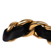 Chanel Gold Plated Leather Woven in Chain Cuff Bracelet Secondhand
