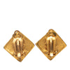 Chanel Gold Plated CC Rhombus Clip On Earrings Secondhand