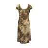 Secondhand Roberto Cavalli Green Velvet Printed Dress - '00s