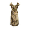 Secondhand Roberto Cavalli Green Velvet Printed Dress - '00s