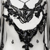 Secondhand Collection Privée Sheer Bead Embellished Long Top - '90s