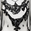 Secondhand Collection Privée Sheer Bead Embellished Long Top - '90s