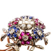 Secondhand Vintage 18K White Gold Gemstone Floral Clip Earrings ' 60s
