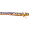 Secondhand Sapphire Line Bracelet in 18K Yellow Gold - '80s