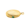 Secondhand Vintage Ribbed 18k Gold Pill Box with Cabochon Ruby - '80s