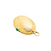 Secondhand Vintage Ribbed 18k Gold Pill Box with Cabochon Ruby - '80s