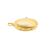 Secondhand Vintage Ribbed 18k Gold Pill Box with Cabochon Ruby - '80s