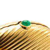 Secondhand Vintage Ribbed 18k Gold Pill Box with Cabochon Ruby - '80s