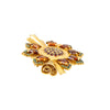 Secondhand Retro Sunburst Brooch in Gold with Garnet and Emerald Accents ' 60s