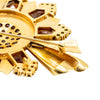 Secondhand Retro Sunburst Brooch in Gold with Garnet and Emerald Accents ' 60s