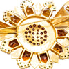 Secondhand Retro Sunburst Brooch in Gold with Garnet and Emerald Accents ' 60s