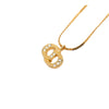 Dior Gold Plated Strass CD Logo Pendant Necklace Secondhand