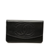 Chanel CC Lambskin Stitched Flap Long Wallet Secondhand