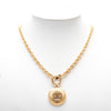 Chanel Gold Plated CC Round Pendant Necklace Secondhand